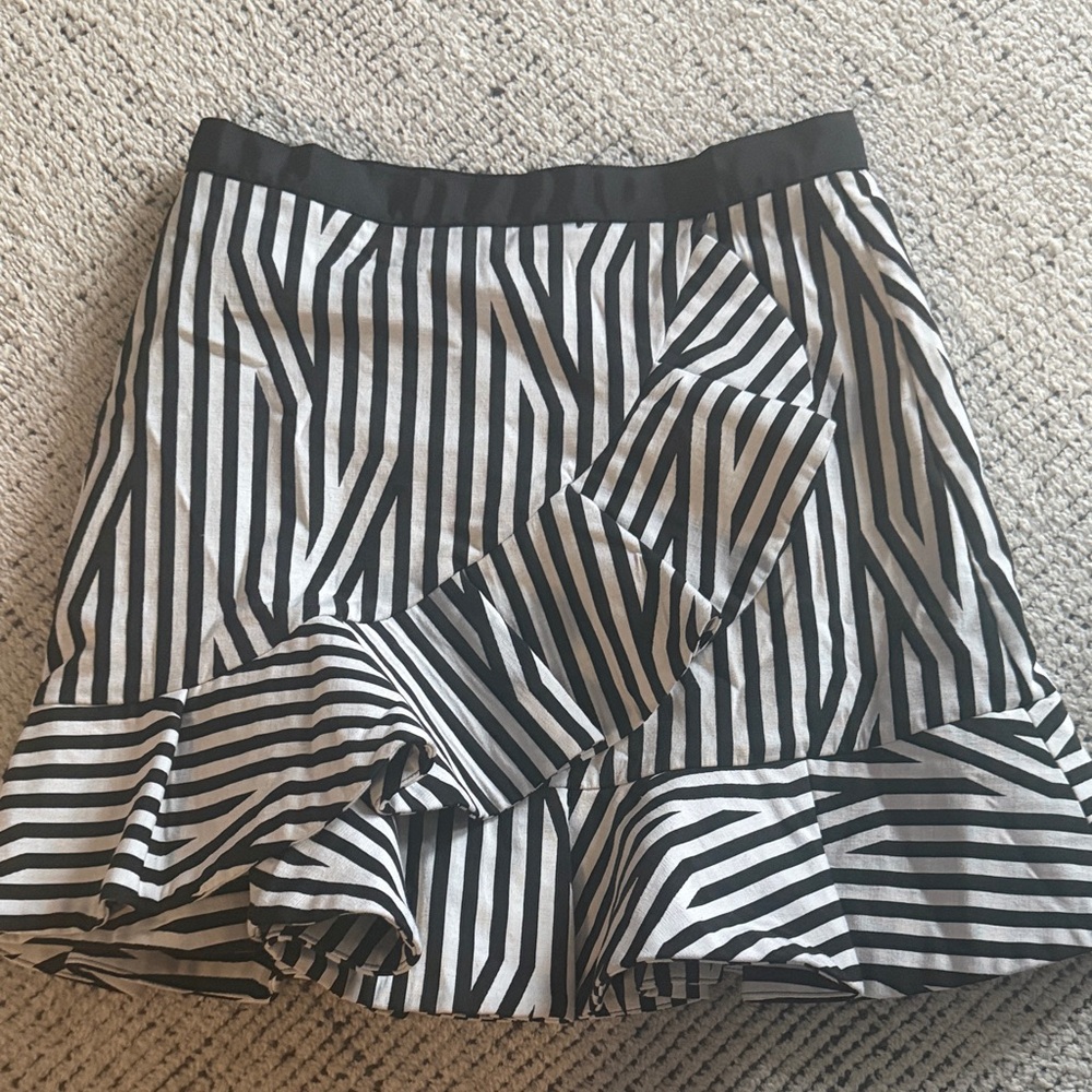 Self-Portrait Black and White Asymmetrical Skirt